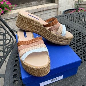 Stuart Weitzman Elinore Espadrille Slip On Sandals